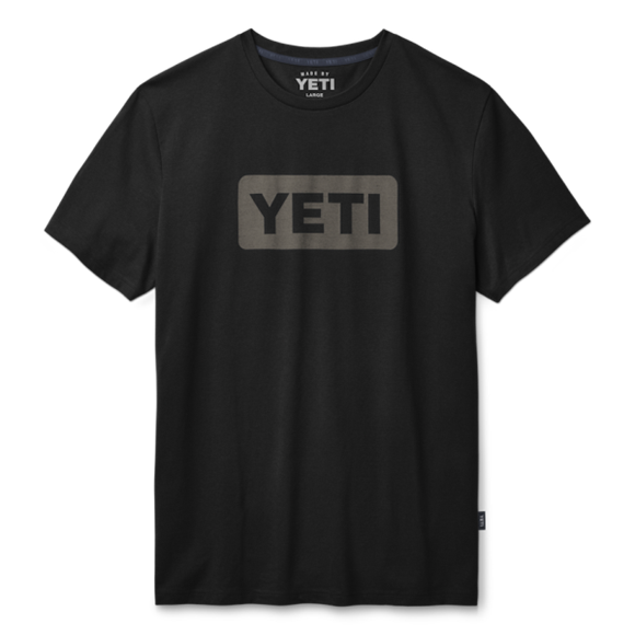 Black/Gray Yeti Premium Logo Badge Short Sleeve T-Shirt Short Sleeve T-Shirt | XYJNC-7639