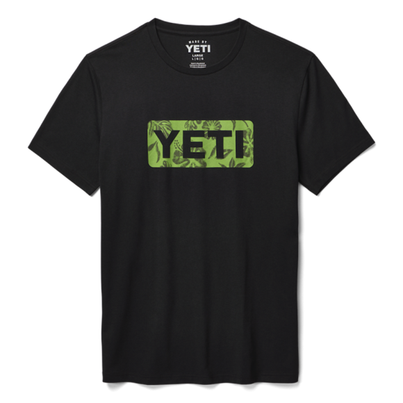 Black Yeti Floral Logo Badge Short Sleeve Tee Short Sleeve T-Shirt | BNVCZ-4576