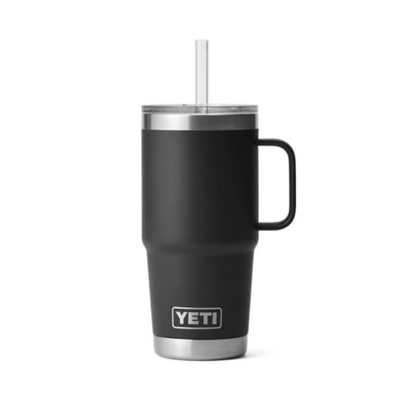 Black Yeti Rambler 25 oz Mug Straw Drinkware | TRVIE-6803