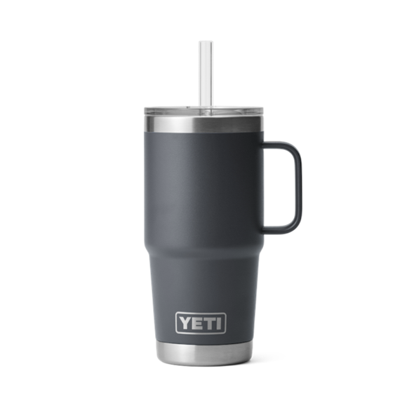 Charcoal Yeti Rambler 25 oz Mug Straw Drinkware | TELOG-4705