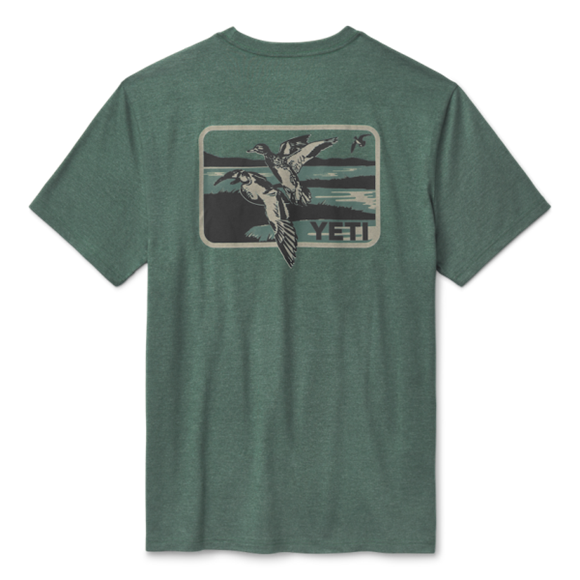 Heather Deep Green Yeti Duck Scene Short Sleeve T-Shirt Short Sleeve T-Shirt | PLVAU-2476