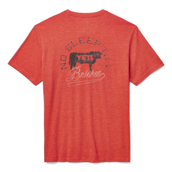 Heather Fire Red Yeti No Sleep Till Brisket Pocket Short Sleeve Tee Short Sleeve T-Shirt | JDPQX-3758