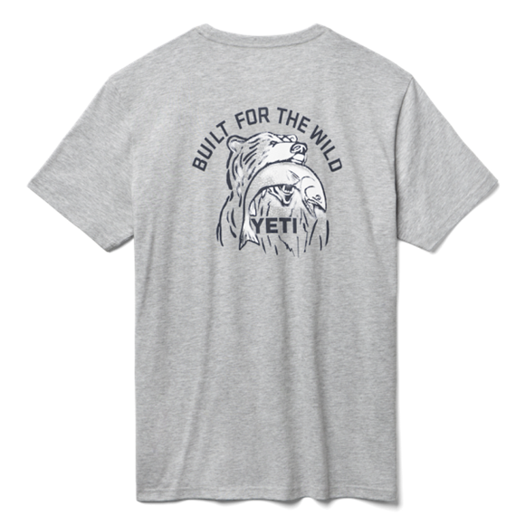 Heather Gray Yeti Built for the Wild Bear Short Sleeve Tee Short Sleeve T-Shirt | ZKAVQ-9213