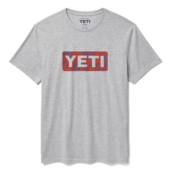 Heather Gray Yeti Floral Logo Badge Short Sleeve Tee Short Sleeve T-Shirt | CDLNX-6493