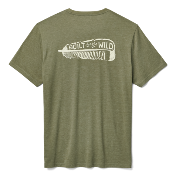 Heather Olive Yeti Built for the Wild Turkey Feather Short Sleeve Tee Short Sleeve T-Shirt | NBFOH-7430