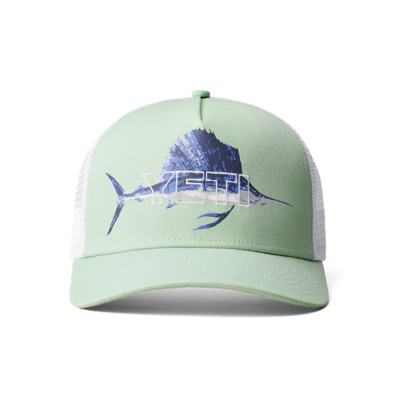 Ice Blue Yeti Sailfish Badge Trucker Hat Hats | BSOLC-4961