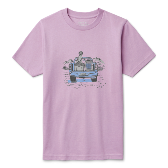 Lavender Yeti Kids' Pup In A Truck Short Sleeve T-Shirt Short Sleeve Tee | SZOTW-8654