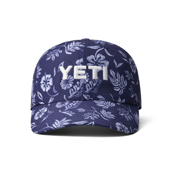 Navy Yeti Floral Print Baseball Cap Hats | GIMSL-2847