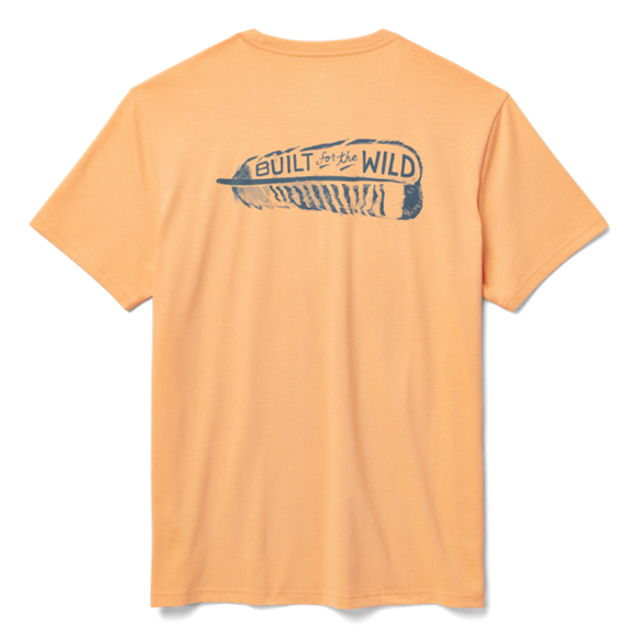 Salmon Yeti Built for the Wild Turkey Feather Short Sleeve Tee Short Sleeve T-Shirt | NHJRA-6137