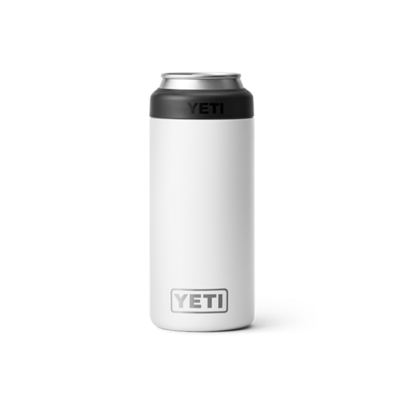 White Yeti Rambler 12 oz Colster Slim Can Cooler Beer & Barware | UAHFV-0861