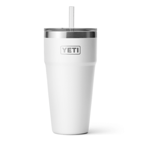 White Yeti Rambler 26 oz Stackable Cup Straw Drinkware | LHFDM-0342