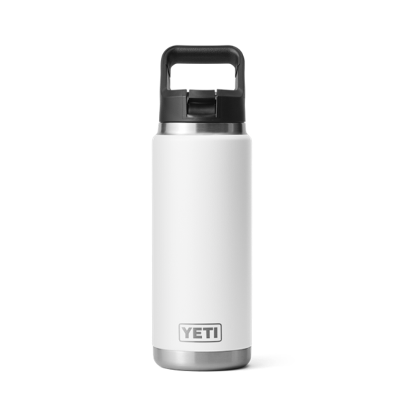 White Yeti Rambler 26 oz Water Bottle Straw Drinkware | WRLYA-9347