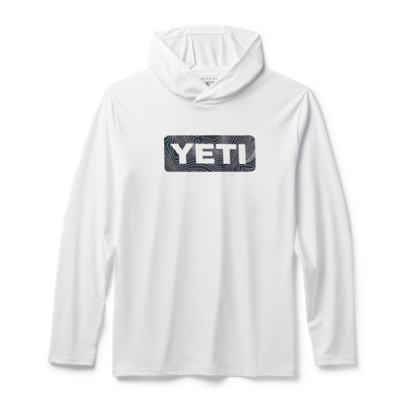 White Yeti Wave Logo Badge Hooded Long Sleeve Sunshirt Sunshirts | KOSWP-8713